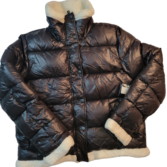 7 FOR ALL MANKIND BLACK PUFFER JACKET - Picture 3 of 5